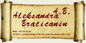 Aleksandra Bratičanin vizit kartica